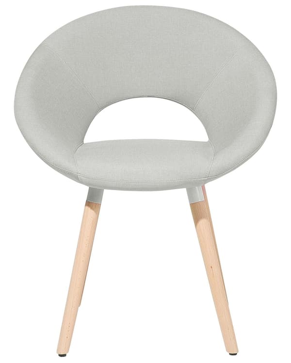 Spisebordsstole Lysegrå Lyst Bøgetræ Stof Polstring 2 stk Moderne Runde Spisestole med Buet Ryg Designer Stole Eklektisk Stil