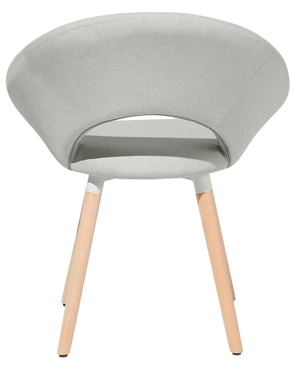 Spisebordsstole Lysegrå Lyst Bøgetræ Stof Polstring 2 stk Moderne Runde Spisestole med Buet Ryg Designer Stole Eklektisk Stil