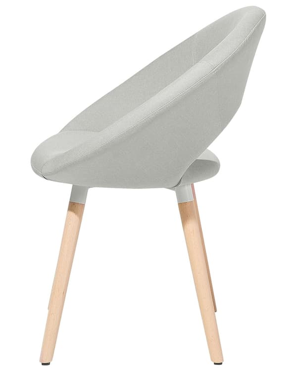 Spisebordsstole Lysegrå Lyst Bøgetræ Stof Polstring 2 stk Moderne Runde Spisestole med Buet Ryg Designer Stole Eklektisk Stil