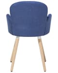 Miniatyrbillede 7 af 11: Spisebordsstole Blå Polyester Stofbetræk med Lyst Træben Sæt 83 x 52 x 44 cm Behagelige Komfortable Moderne med Armlæn Retro Stil Design