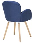 Miniatyrbillede 8 af 11: Spisebordsstole Blå Polyester Stofbetræk med Lyst Træben Sæt 83 x 52 x 44 cm Behagelige Komfortable Moderne med Armlæn Retro Stil Design