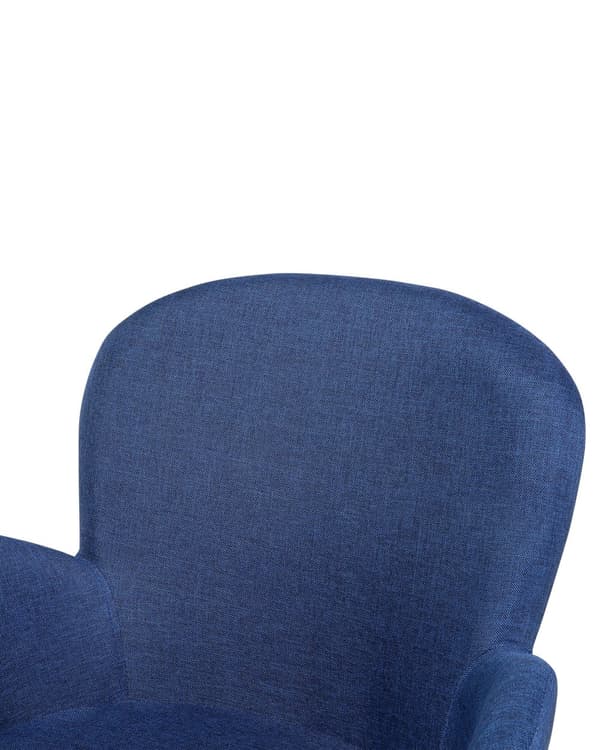 Spisebordsstole Blå Polyester Stofbetræk med Lyst Træben Sæt 83 x 52 x 44 cm Behagelige Komfortable Moderne med Armlæn Retro Stil Design