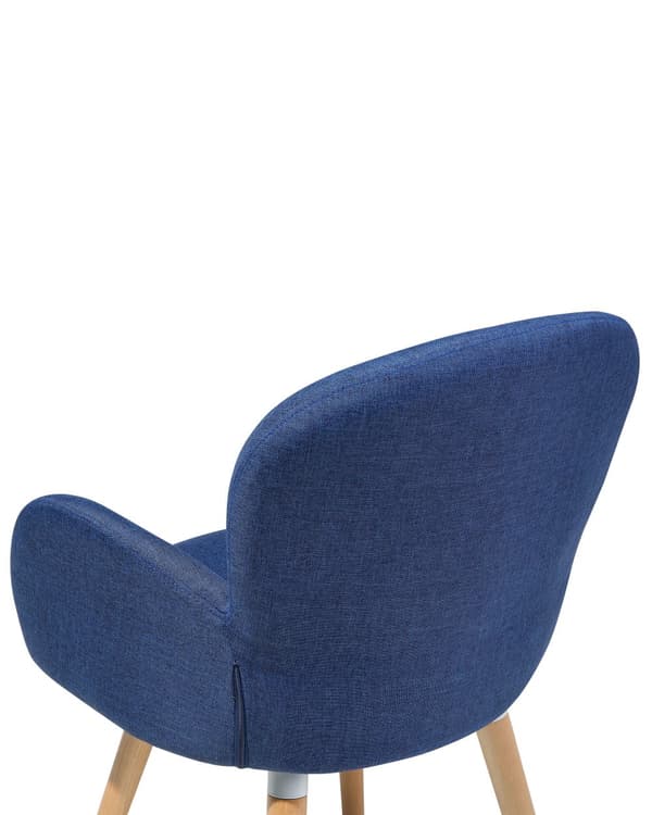 Spisebordsstole Blå Polyester Stofbetræk med Lyst Træben Sæt 83 x 52 x 44 cm Behagelige Komfortable Moderne med Armlæn Retro Stil Design