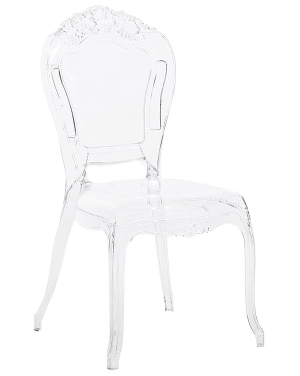 Sæt med 2 Spisestuestole Transparent Akryl Solid Ryg Armløs Stabelbar Vintage Moderne Design