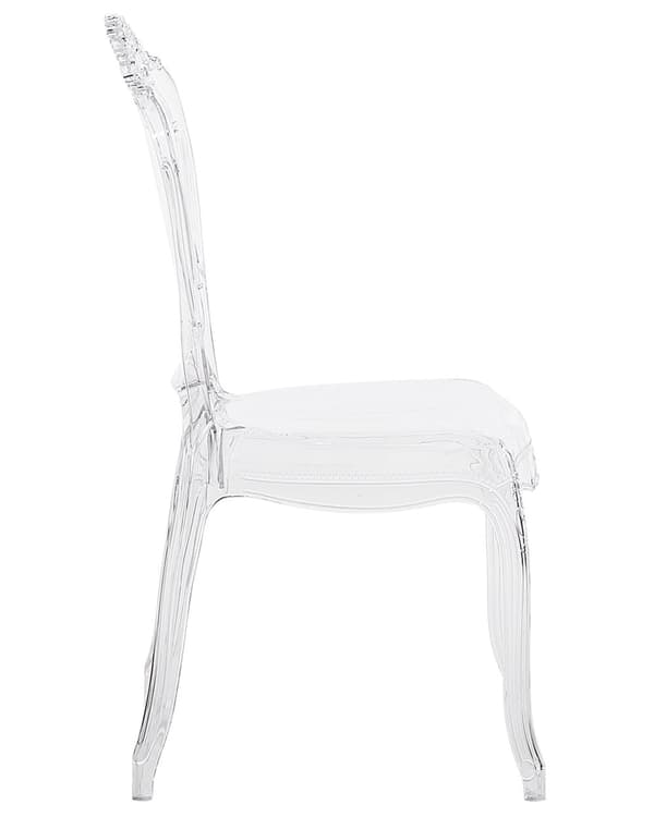 Sæt med 2 Spisestuestole Transparent Akryl Solid Ryg Armløs Stabelbar Vintage Moderne Design