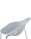 Miniatyrbillede 10 af 11: Spisebordsstole Grå Plastik Sølv Metalben 4 stk Moderne Skalstole Udskåret Hullet Blomster Mønster Ryglæn Spisestol Tilbehør Køkken Indretning