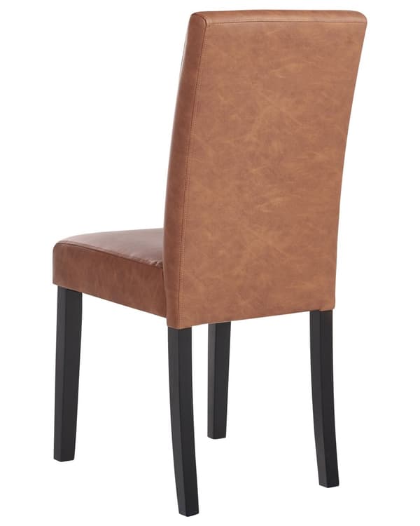 Tuoli kullanruskea 42 x 93 x 59 cm keinonahkaverhoilu mäntypuu 2 kpl lattiasuoja