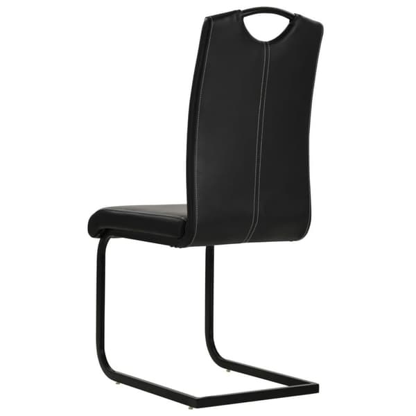 vidaXL spisebordsstole med cantilever 2 stk. kunstlæder sort