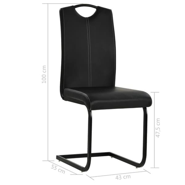 vidaXL spisebordsstole med cantilever 2 stk. kunstlæder sort