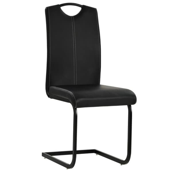 vidaXL spisebordsstole med cantilever 4 stk. kunstlæder sort