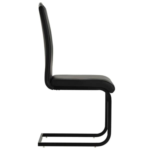 vidaXL spisebordsstole med cantilever 4 stk. kunstlæder sort
