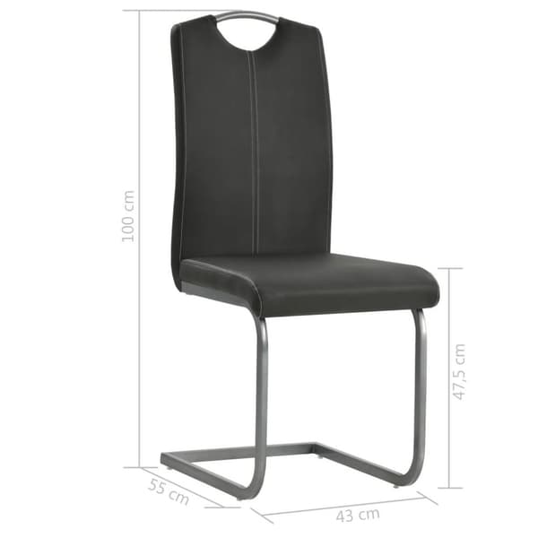 vidaXL spisebordsstole med cantilever 4 stk. kunstlæder grå
