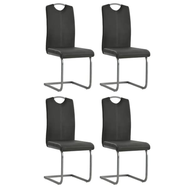 vidaXL spisebordsstole med cantilever 4 stk. kunstlæder grå