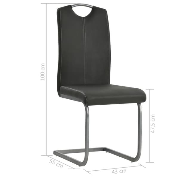 vidaXL spisebordsstole med cantilever 6 stk. kunstlæder grå