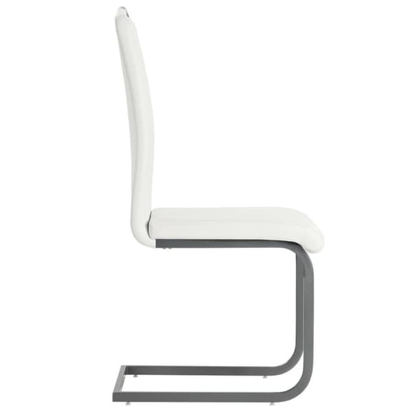 vidaXL spisebordsstole med cantilever 6 stk. kunstlæder hvid