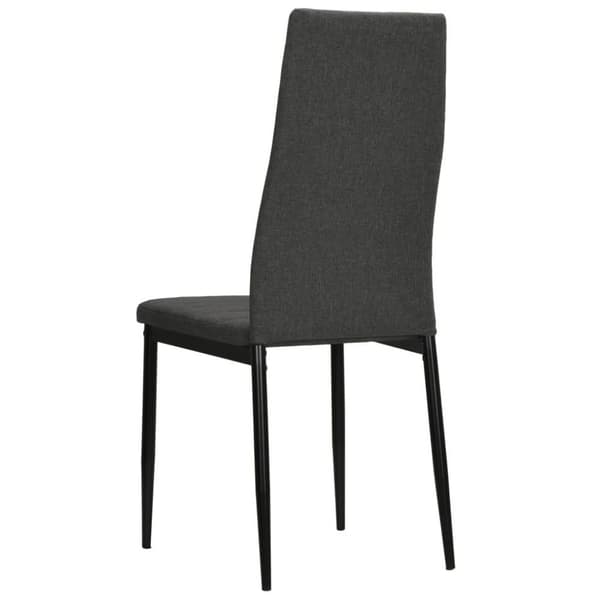 vidaXL Matstolar 6 st mörkgrå tyg
