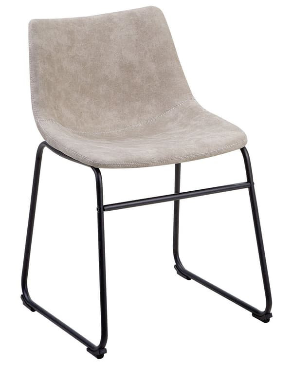 Stol 2 st Beige Tyg Klädsel Svarta Ben Rustik Retro Stil
