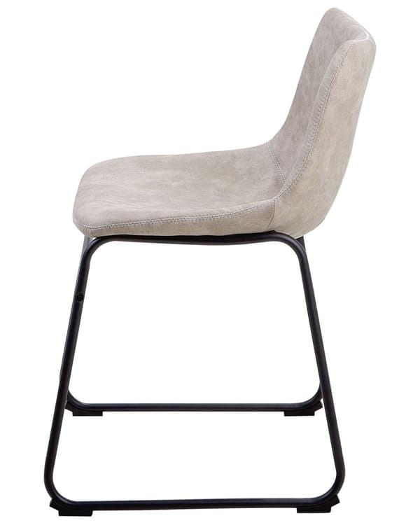 Stol 2 st Beige Tyg Klädsel Svarta Ben Rustik Retro Stil