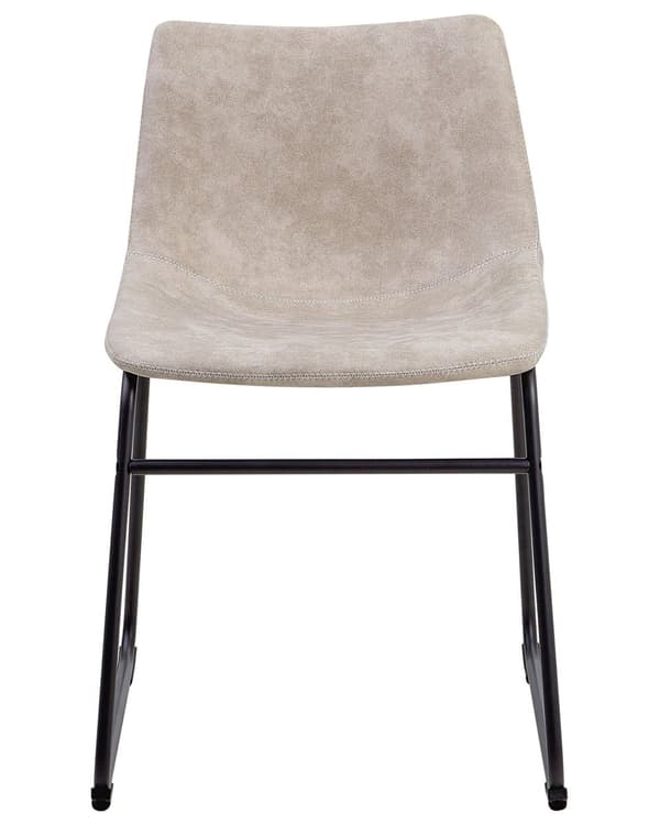 Stol 2 st Beige Tyg Klädsel Svarta Ben Rustik Retro Stil