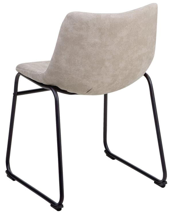 Stol 2 st Beige Tyg Klädsel Svarta Ben Rustik Retro Stil