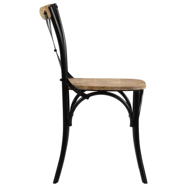 vidaXL Krysstoler 2 stk svart heltre mango