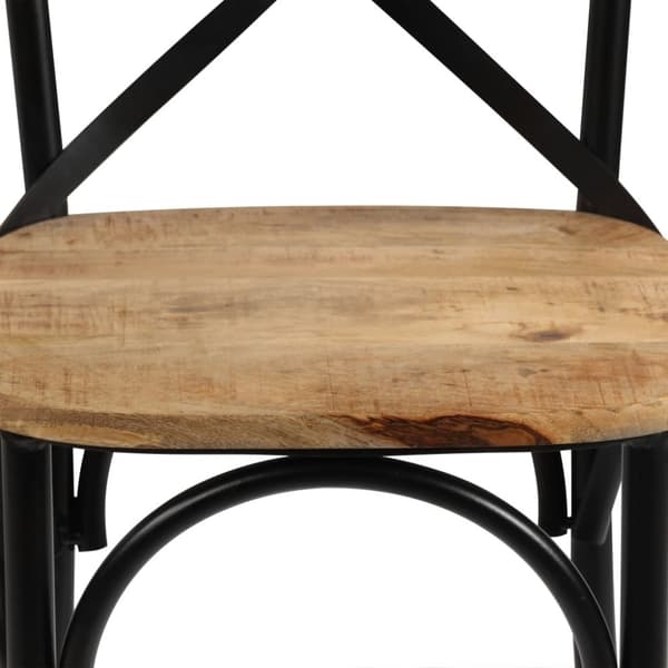 vidaXL Krysstoler 2 stk svart heltre mango