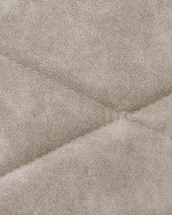 Set av 2 Middagsstolar Beige Tyg med Armstöd Rutigt Ryggstöd Svarta Metallben Retro