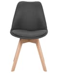 Miniatyrbillede 5 af 10: Spisebordsstole Mørkegrå Polyester og Lyst Træ Sæt 86 x 45 x 49 cm Dekorativ Spisestuestole til Spisestue Køkken Indretning Skandinavisk