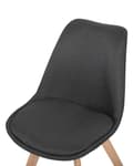 Miniatyrbillede 8 af 10: Spisebordsstole Mørkegrå Polyester og Lyst Træ Sæt 86 x 45 x 49 cm Dekorativ Spisestuestole til Spisestue Køkken Indretning Skandinavisk
