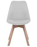 Miniatyrbillede 5 af 10: Spisebordsstole Lysegrå Polyester og Lyst Træ Sæt 86 x 45 x 49 cm Dekorativ Spisestuestole til Spisestue Køkken Indretning Skandinavisk
