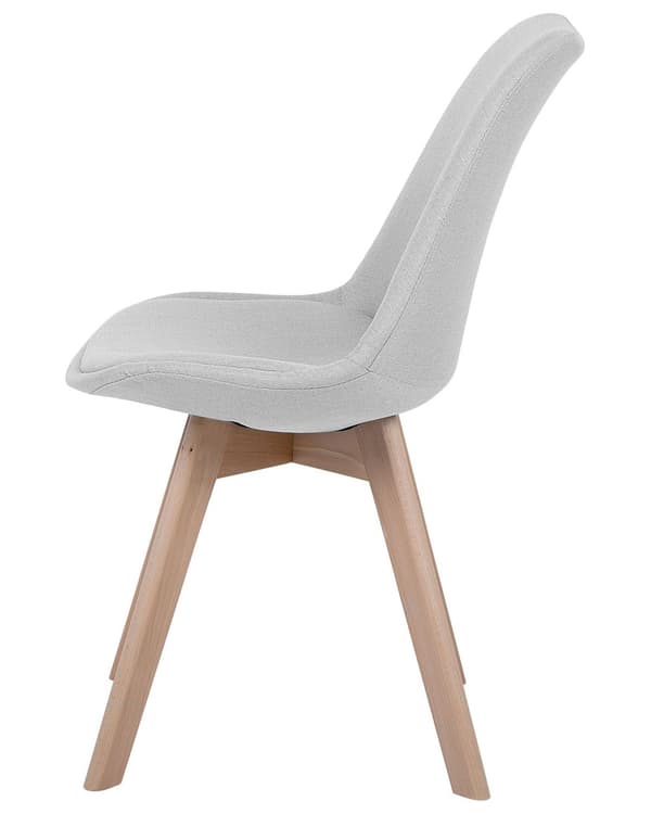 Spisebordsstole Lysegrå Polyester og Lyst Træ Sæt 86 x 45 x 49 cm Dekorativ Spisestuestole til Spisestue Køkken Indretning Skandinavisk