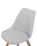 Miniatyrbillede 8 af 10: Spisebordsstole Lysegrå Polyester og Lyst Træ Sæt 86 x 45 x 49 cm Dekorativ Spisestuestole til Spisestue Køkken Indretning Skandinavisk