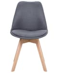 Miniatyrbillede 4 af 10: Spisebordsstole Grafitgrå Polstret Polyester og Lyst Træ Sæt 86 x 45 x 49 cm Dekorativ Spisestuestole Spisestue Køkken Indretning Skandinavisk