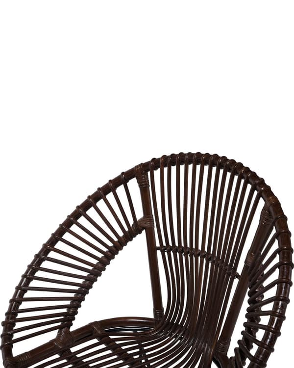 Lænestol Rattan Brun Metalben Stue Spisestue