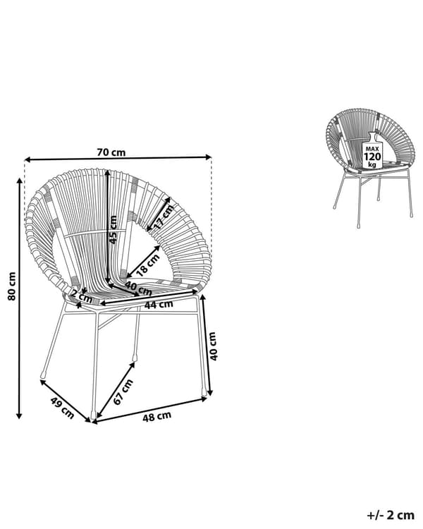 Lænestol Rattan Sort Metalben Stue Spisestue