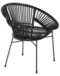 Miniatyrbillede 5 af 11: Lænestol Rattan Sort Metalben Stue Spisestue