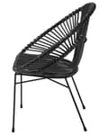 Miniatyrbillede 6 af 11: Lænestol Rattan Sort Metalben Stue Spisestue