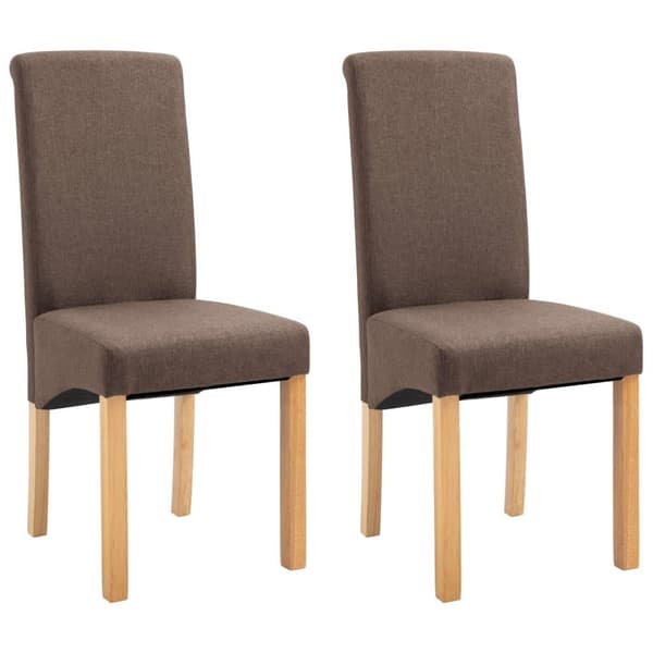 vidaXL spisebordsstole 2 stk. stof brun