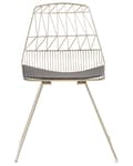Miniatyrbillede 4 af 9: Sæt af 2 Gyldne Metalstole med Sædehynder Moderne Retro stil