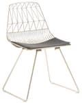 Miniatyrbillede 5 af 9: Sæt af 2 Gyldne Metalstole med Sædehynder Moderne Retro stil