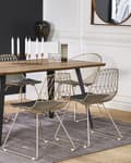 Miniatyrbillede 2 af 9: Sæt af 2 Gyldne Metalstole med Sædehynder Moderne Retro stil