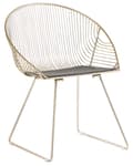 Miniatyrbillede 5 af 9: Et sæt af 2 Brede Gyldne Metalstole med Sædehynder Moderne Stil