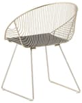 Miniatyrbillede 6 af 9: Et sæt af 2 Brede Gyldne Metalstole med Sædehynder Moderne Stil