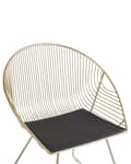 Miniatyrbillede 7 af 9: Et sæt af 2 Brede Gyldne Metalstole med Sædehynder Moderne Stil