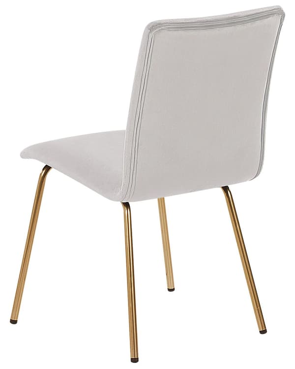 Spisebordsstole Grå Velour med Guld Metalben 2 Stk Design Spisestole til Spisestuen Moderne Polstret Glamour Stole uden Armlæn til Køkken