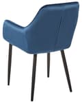 Miniatyrbillede 6 af 9: Sæt med 2 navy blå velourstole med sorte metalben i retro glamour stil spisestuestole til stuen