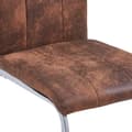 Miniatyrbillede 5 af 6: vidaXL spisebordsstole med cantilever 2 stk. imiteret ruskind brun