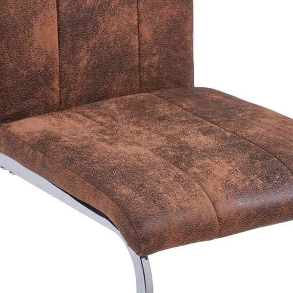 vidaXL spisebordsstole med cantilever 2 stk. imiteret ruskind brun