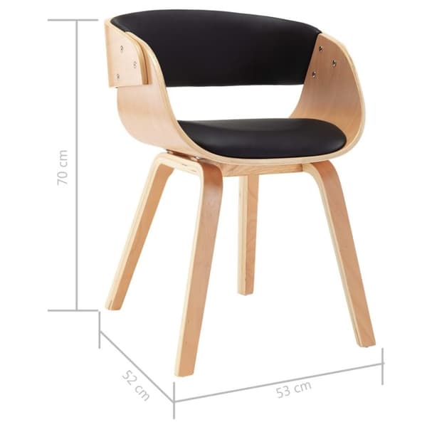 vidaXL Matstol svart böjträ och konstläder