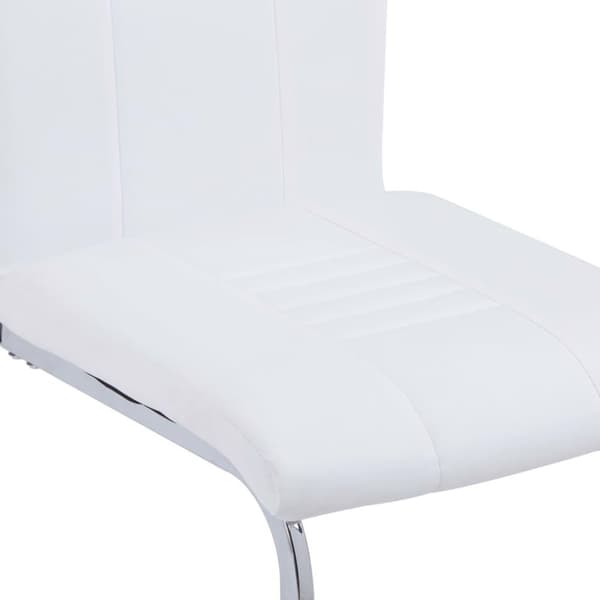 vidaXL spisebordsstole med cantilever 2 stk. kunstlæder hvid